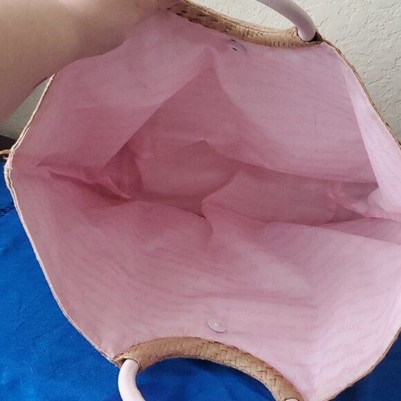 Juicy Couture Straw Tote waterproof lining and handles Beach Bag - Picture 7 of 11